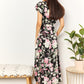 Floral Flutter Sleeve Tie-Waist Split Dress