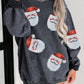 Sequin Santa Patch Ribbed Sweatshirt