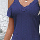 Eyelet V-Neck Cold-Shoulder Dress