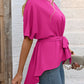 Ivy Lane Tied Round Neck Half Sleeve Blouse