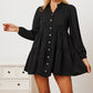 Ruffled Button Up Long Sleeve Tiered Shirt