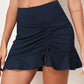 Ruched Elastic Waist Swim Skirt