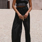 Ruffled Sleeveless Top and Wide Leg Pants Set