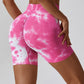 Tie Dye Wide Waistband Slim Fit Sports Shorts