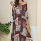 Printed V-Neck Split Maxi Dress