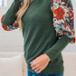 Printed Round Neck Lantern Sleeve T-Shirt