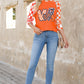 Checkered Round Neck Long Sleeve Sweatshirt