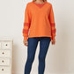 Slit Round Neck Dropped Shoulder Sweatshirt