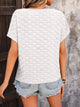 Round Neck Short Sleeve Blouse White