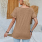 Frill Round Neck Petal Sleeve Blouse