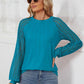 Round Neck Lace Long Sleeve Top