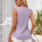 Eyelet Decorative Button V-Neck Tank