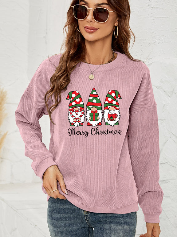 MERRY CHRISTMAS Graphic Sweatshirt Dusty Pink