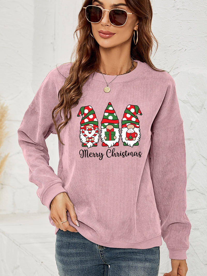 MERRY CHRISTMAS Graphic Sweatshirt Dusty Pink