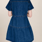 Button Up Short Sleeve Denim Dress