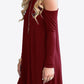 Cold-Shoulder Long Sleeve Round Neck Dress