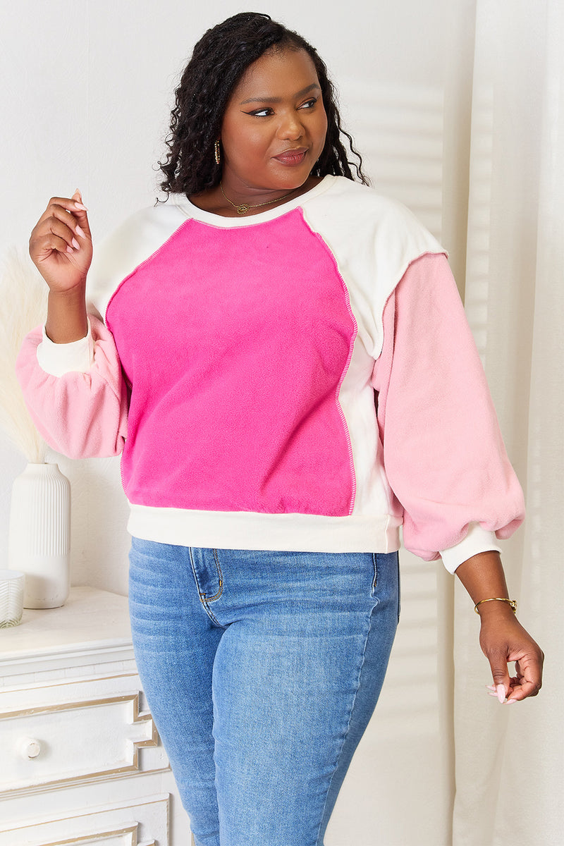 Color Block Dropped Shoulder Sweatshirt