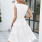 Contrast V-Neck Sleeveless Tiered Dress