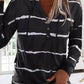 Drawstring Striped Long Sleeve Hoodie