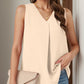 Full Size Ruched V-Neck Tank