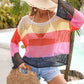 Color Block Openwork Boat Neck Cover Up