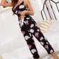 Floral V-Neck Cami and Cropped Pants Lounge Set