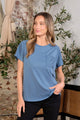 Sew In Love Full Size Exposed Seam Round Neck Short Sleeve T-Shirt Denim