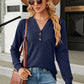 V-Neck Long Sleeve Blouse