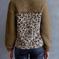 Ivy Lane Leopard Quarter-Snap Teddy Sweatshirt