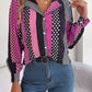 Polka Dot Contrast Long Sleeve Shirt