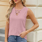 Eyelet Crisscross V-Neck Tank