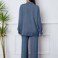 Dropped Shoulder Sweater and Long Pants Set