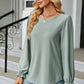 Round Neck Flounce Sleeve T-Shirt