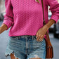 Texture Round Neck Long Sleeve Sweatshirt