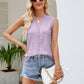 Eyelet Lace Detail V-Neck Tank