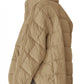 Pocketed Plaid Quilted Zip Up Winter Coat