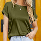 Boat Neck Short Sleeve Blouse