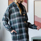 Heimish Plaid Button Down Long Sleeve Hooded Cardigan