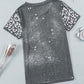 Leopard Round Neck Short Sleeve T-Shirt