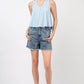 VERY J V-Neck Knit Swing Cropped Tank