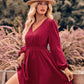 V-Neck Split Sleeve Mini Dress