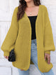 Open Front Dropped Shoulder Longline Cardigan Chartreuse One Size