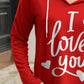 FAM-FAM I LOVE YOU Drawstring Long Sleeve Hoodie