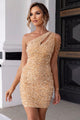 Contrast Sequin Sleeveless Mini Dress Gold