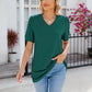 V-Neck Short Sleeve Blouse