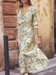 Floral Cutout Flounce Sleeve Dress Floral