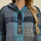 Double Take Full Size Plaid Dropped Shoulder Fleece Hoodie