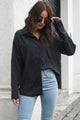 Dropped Shoulder Longline Shirt Black
