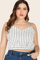 Plus Size Striped Tie-Back Cropped Cami Stripe