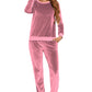 Round Neck Long Sleeve Loungewear Set with Pockets